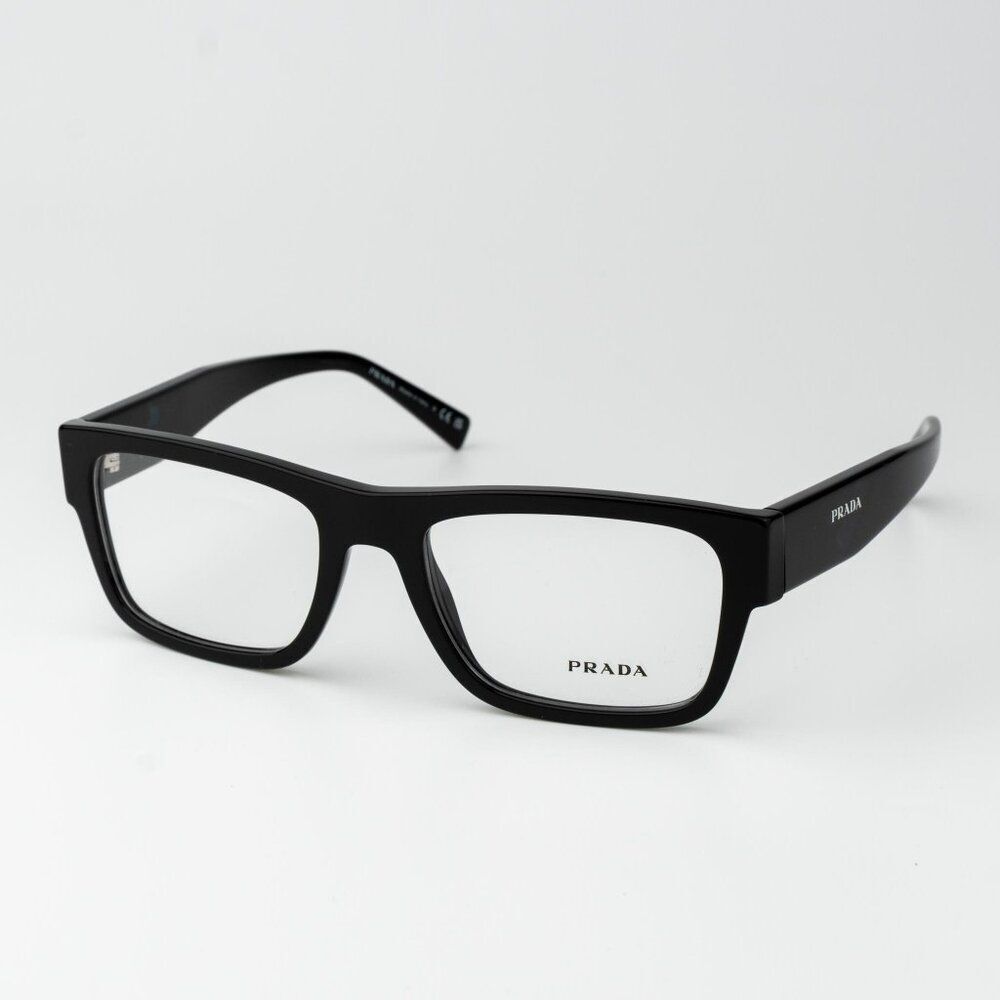 Prada Women Eyeglasses Black Rectangle Unisex PR15YV 1AB1O1 BRAND NEW